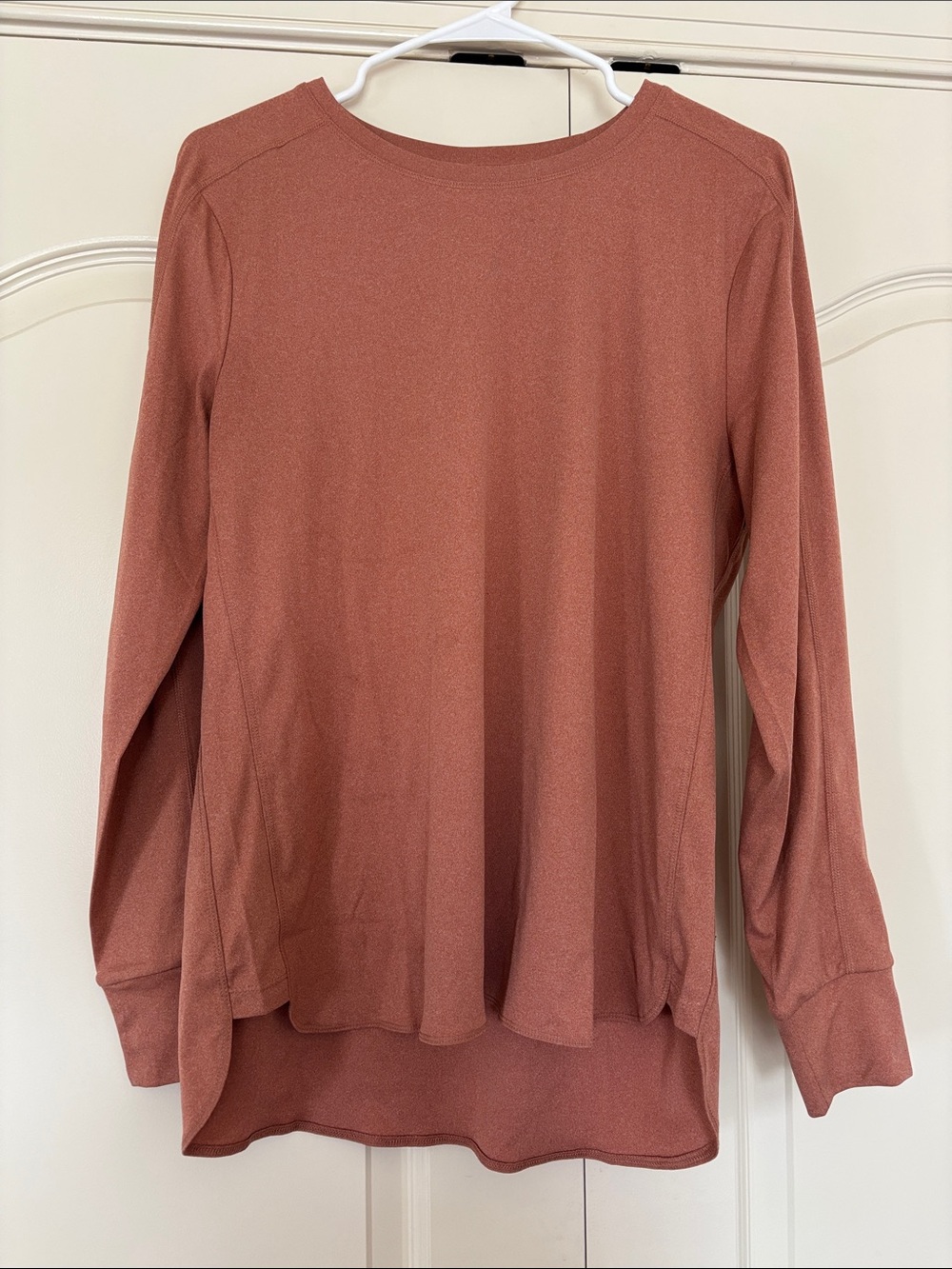 Relaxed Scoop Neck Long Sleeve Top in Dusty Rose